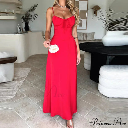 Cami Tie Up Charming Maxi Dress