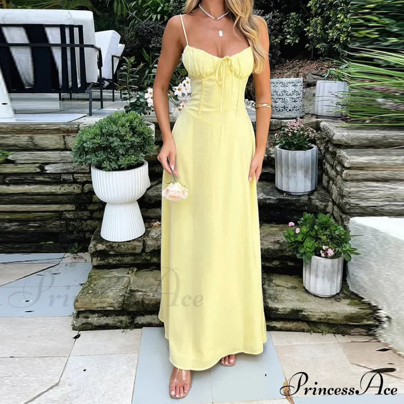 Cami Tie Up Charming Maxi Dress