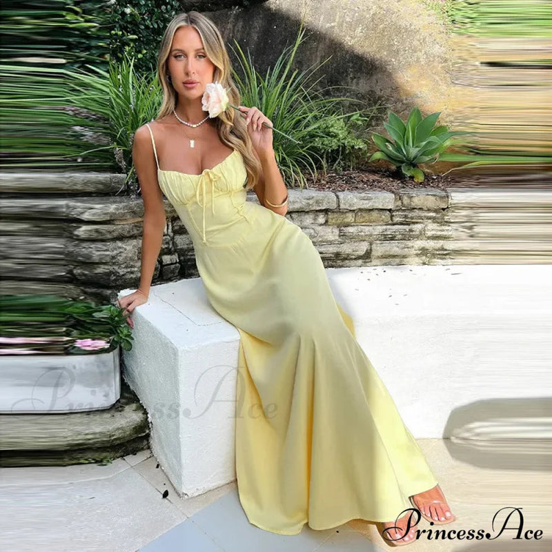 Cami Tie Up Charming Maxi Dress