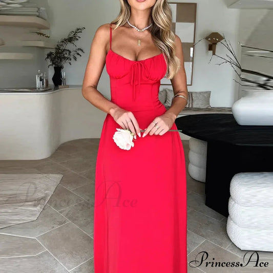 Cami Tie Up Charming Maxi Dress