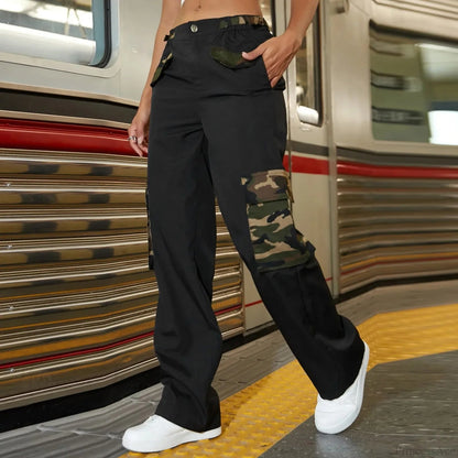 Camouflage Side Pocket Y2k Cargo Pants
