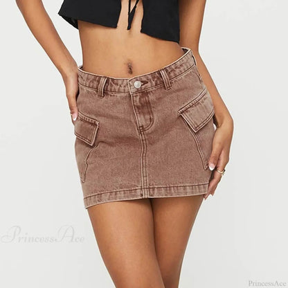 Cargo Pocket Low Waist Skirt