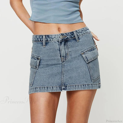 Cargo Pocket Low Waist Skirt