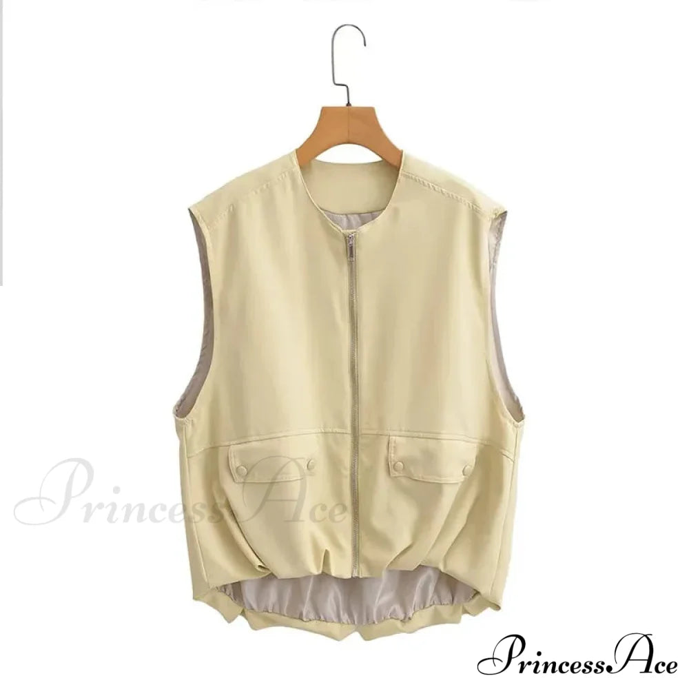 Cargo Pocket Stylish Drawstring Waistcoat