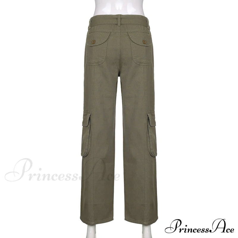 Cargo Mom Pants Baggy Low Leg Waist 90s Denim Wide Jeans Trousers Korean Grunge Hippie Outfits