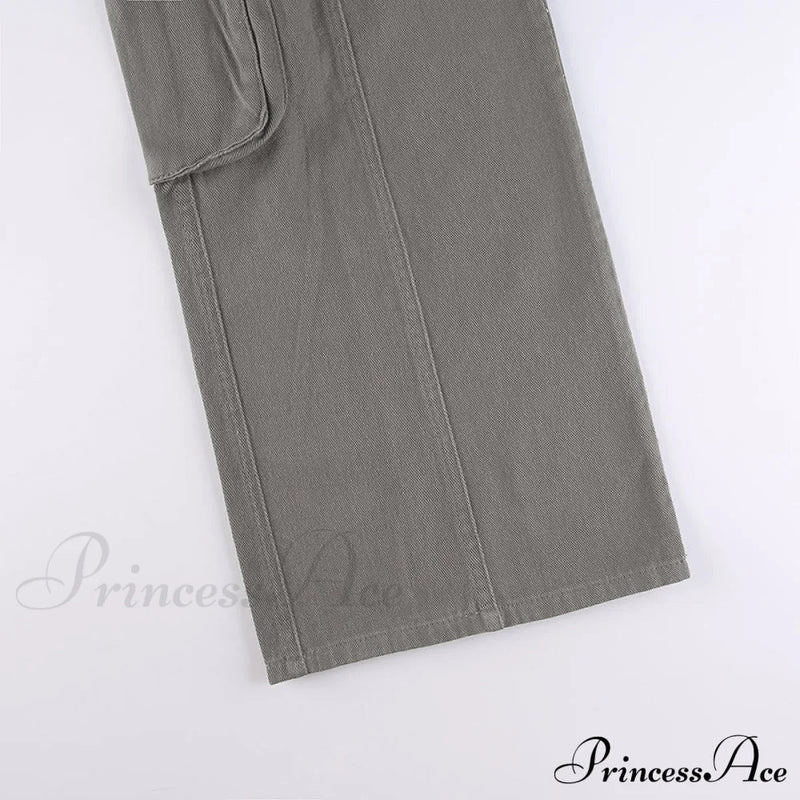 Cargo Mom Pants Baggy Low Leg Waist 90s Denim Wide Jeans Trousers Korean Grunge Hippie Outfits