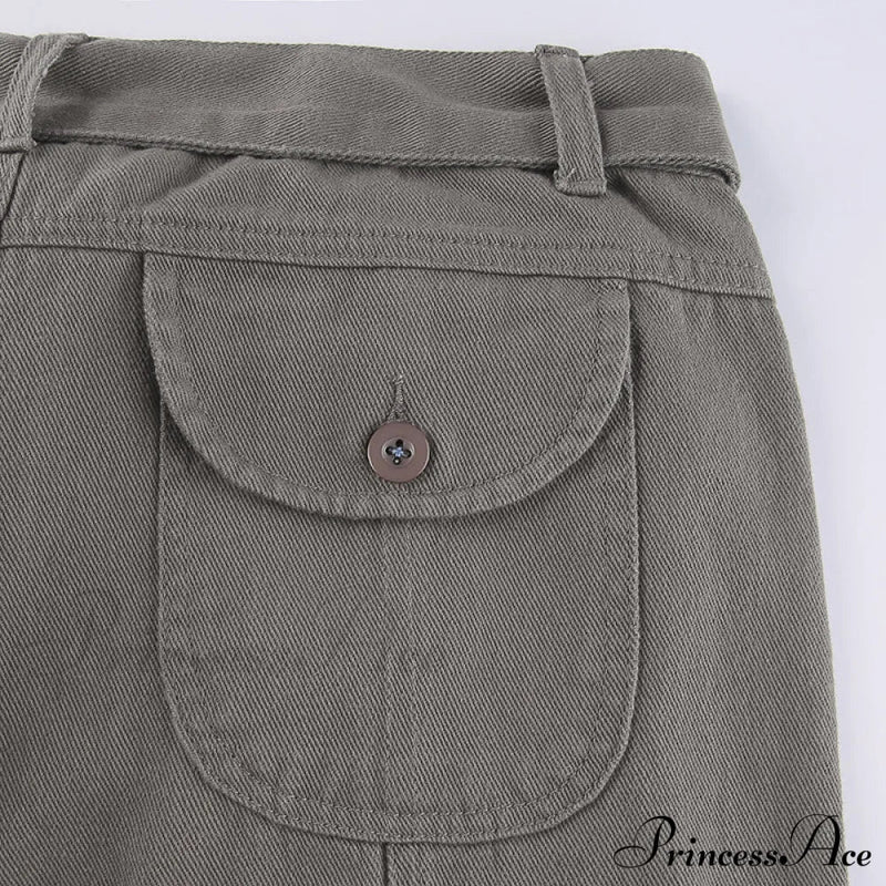 Cargo Mom Pants Baggy Low Leg Waist 90s Denim Wide Jeans Trousers Korean Grunge Hippie Outfits