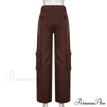 Cargo Mom Pants Baggy Low Leg Waist 90s Denim Wide Jeans Trousers Korean Grunge Hippie Outfits