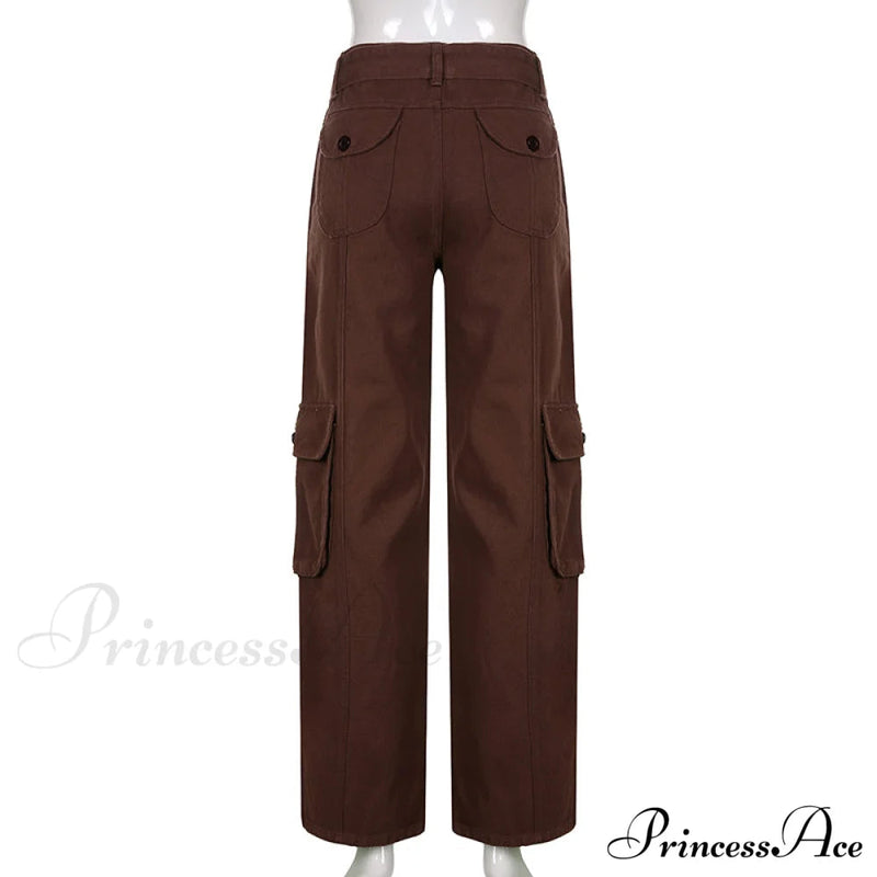 Cargo Mom Pants Baggy Low Leg Waist 90s Denim Wide Jeans Trousers Korean Grunge Hippie Outfits