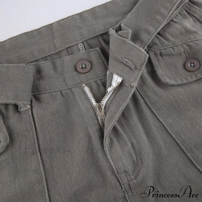 Cargo Mom Pants Baggy Low Leg Waist 90s Denim Wide Jeans Trousers Korean Grunge Hippie Outfits