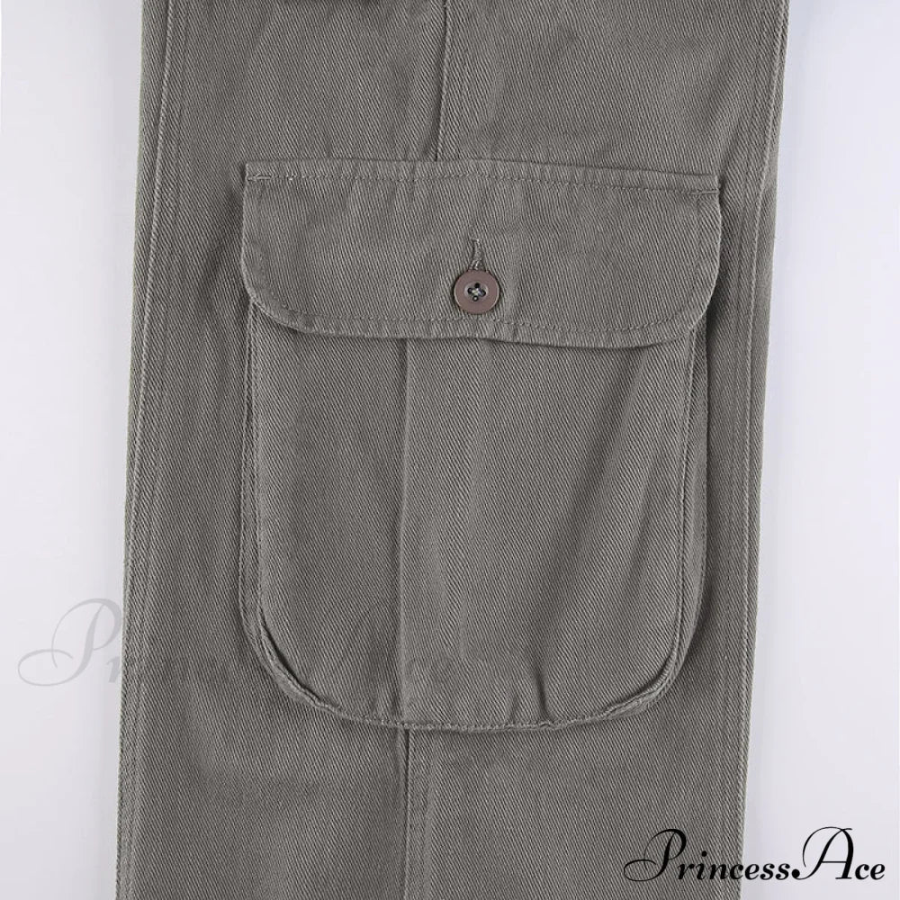 Cargo Mom Pants Baggy Low Leg Waist 90s Denim Wide Jeans Trousers Korean Grunge Hippie Outfits