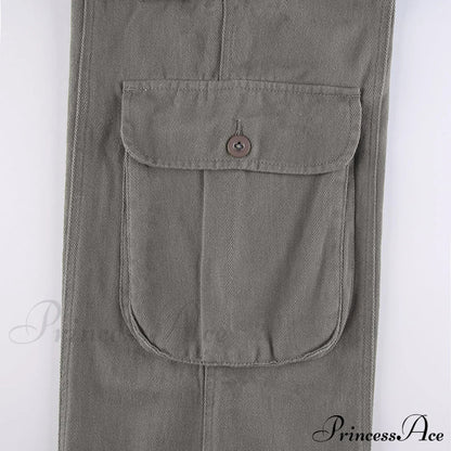 Cargo Mom Pants Baggy Low Leg Waist 90s Denim Wide Jeans Trousers Korean Grunge Hippie Outfits