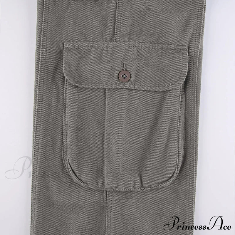 Cargo Mom Pants Baggy Low Leg Waist 90s Denim Wide Jeans Trousers Korean Grunge Hippie Outfits