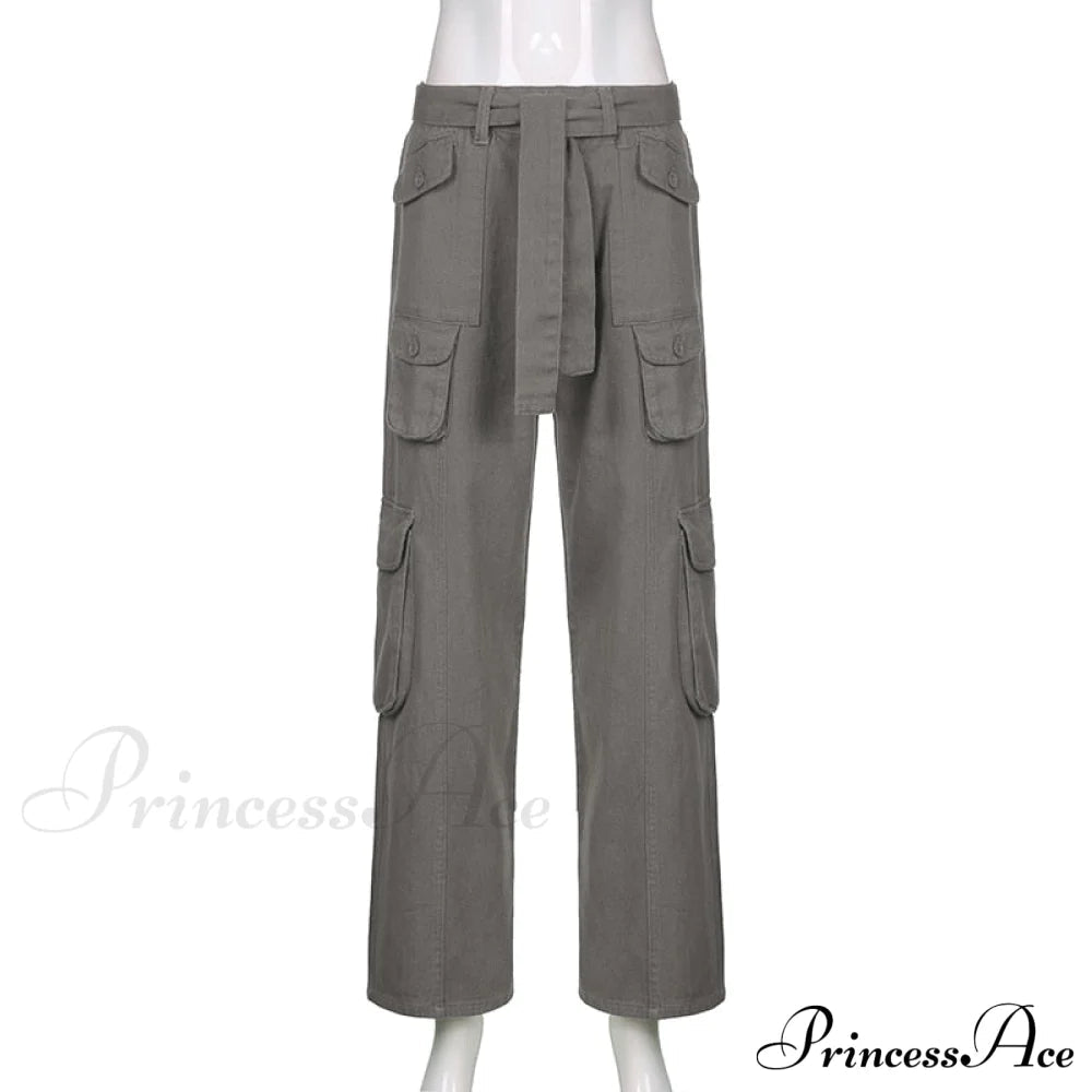 Cargo Mom Pants Baggy Low Leg Waist 90s Denim Wide Jeans Trousers Korean Grunge Hippie Outfits
