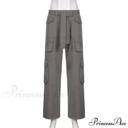 Cargo Mom Pants Baggy Low Leg Waist 90s Denim Wide Jeans Trousers Korean Grunge Hippie Outfits