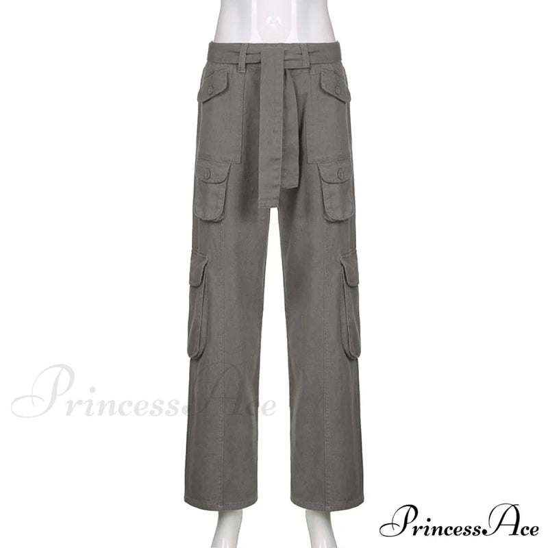 Cargo Mom Pants Baggy Low Leg Waist 90s Denim Wide Jeans Trousers Korean Grunge Hippie Outfits
