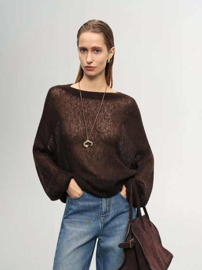 Cashmere-silk Relaxed Pullover Sweater