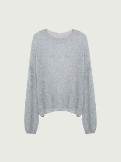 Cashmere-silk Relaxed Pullover Sweater