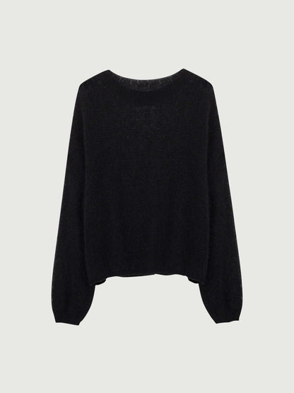 Cashmere-silk Relaxed Pullover Sweater