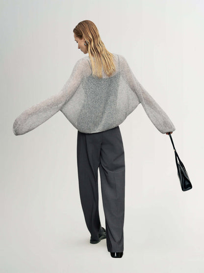 Cashmere-silk Relaxed Pullover Sweater