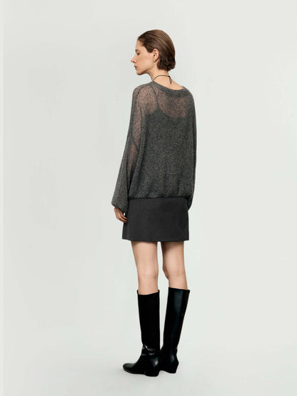 Cashmere-silk Relaxed Pullover Sweater