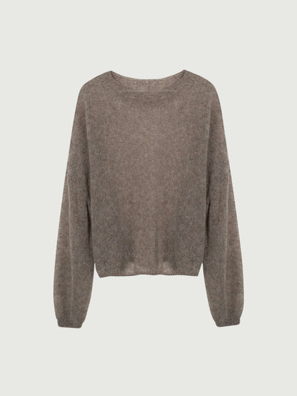 Cashmere-silk Relaxed Pullover Sweater