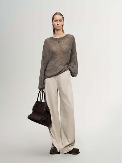 Cashmere-silk Relaxed Pullover Sweater