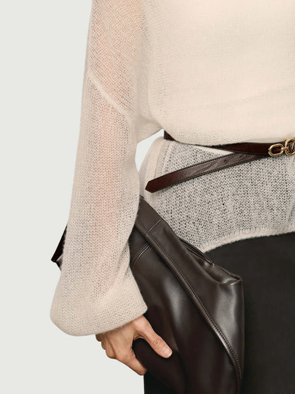 Cashmere-silk Relaxed Pullover Sweater