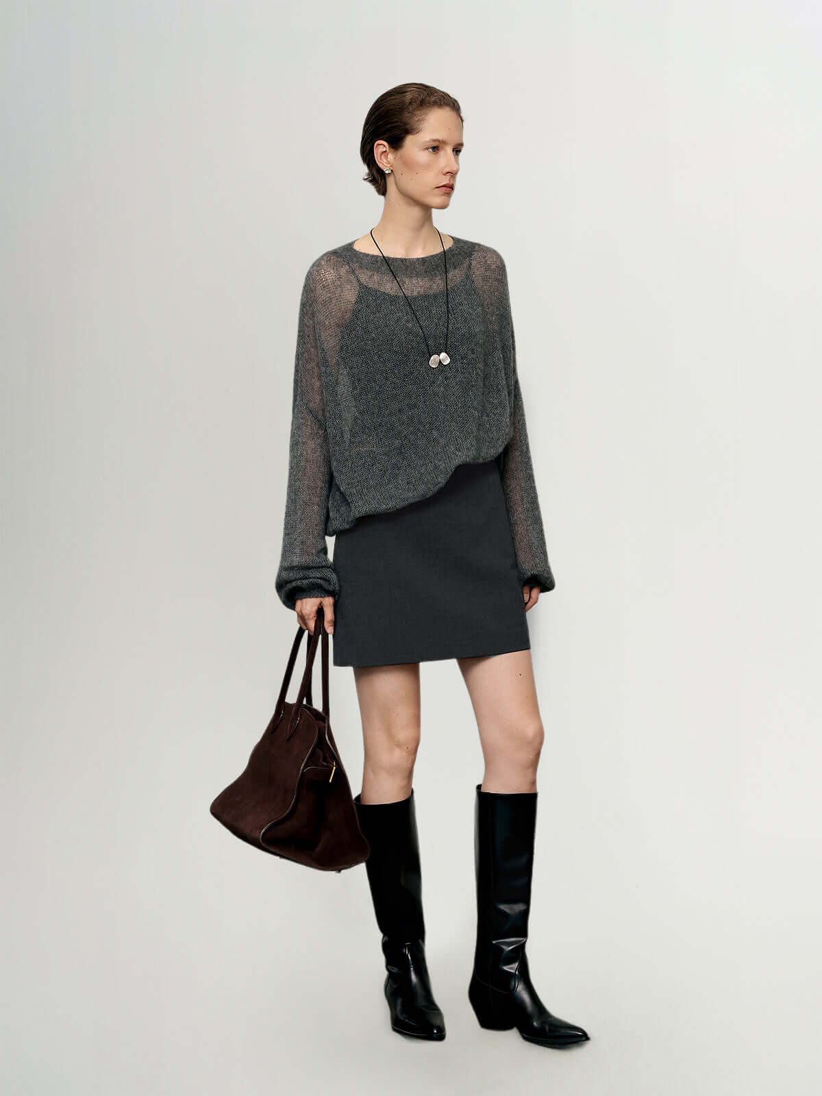 Cashmere-silk Relaxed Pullover Sweater