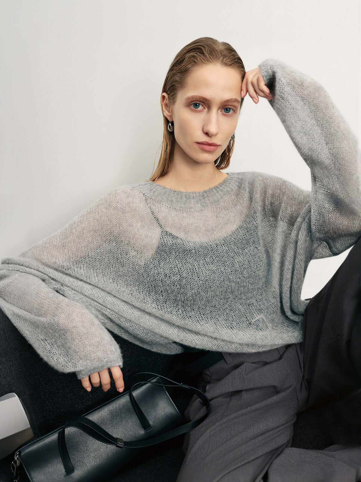 Cashmere-silk Relaxed Pullover Sweater