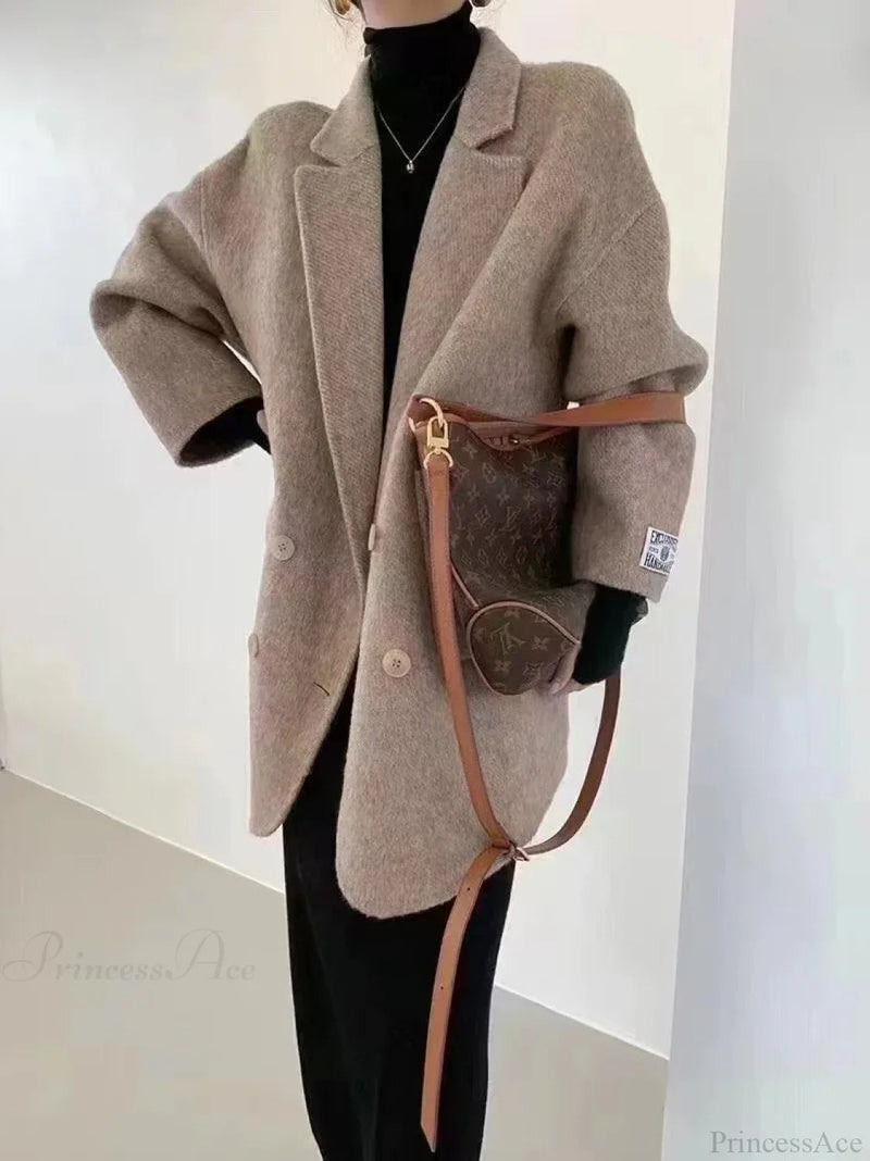 Cashmere Turn-down Woolen Overcoat