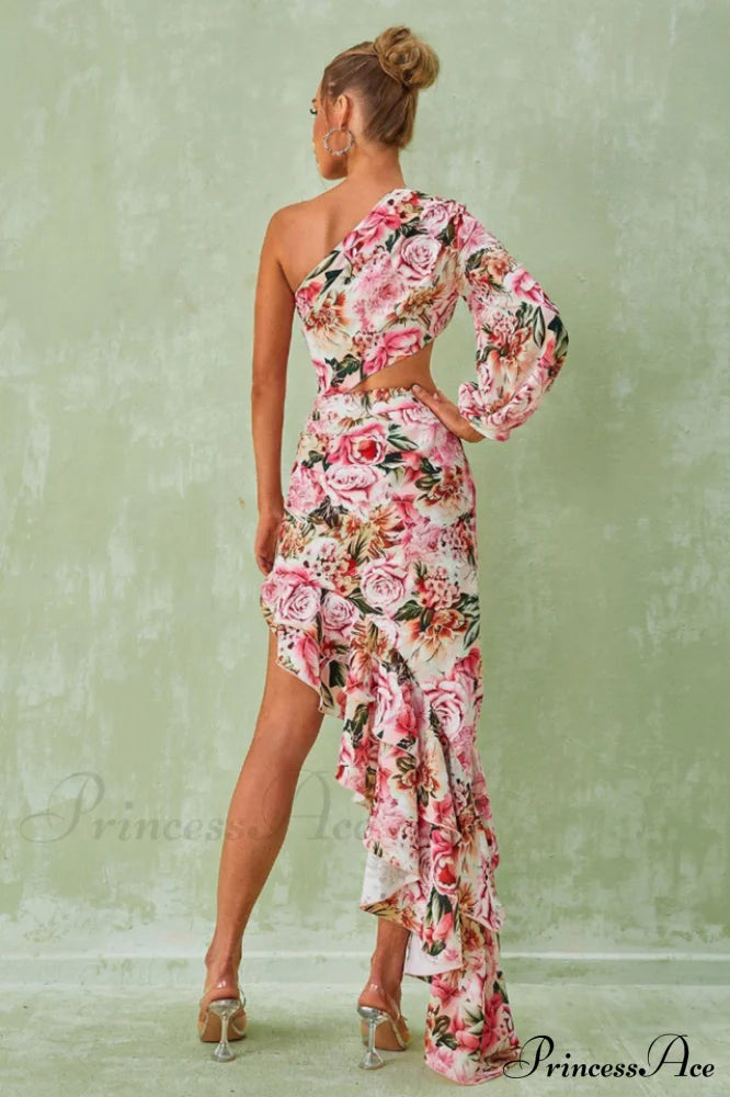 Cassidy One Shoulder Charming Maxi Dress