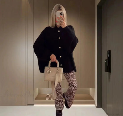 Cozy Loose O-neck Comfortable Lantern Sleeve Stylish Sweater