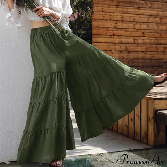 Elastic Waist Long Pants