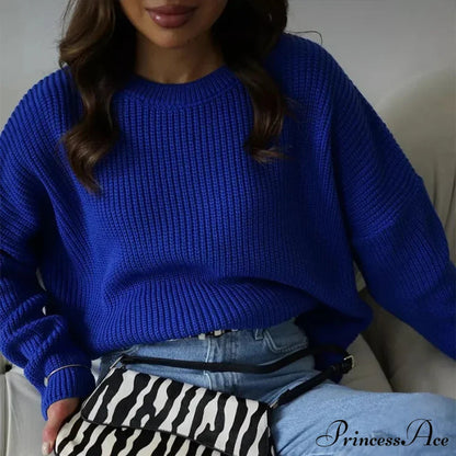 Striped Cozy Oversize Autumnal Gray Fashionable Sweater