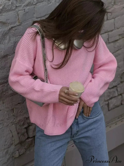 Striped Cozy Oversize Autumnal Gray Fashionable Sweater