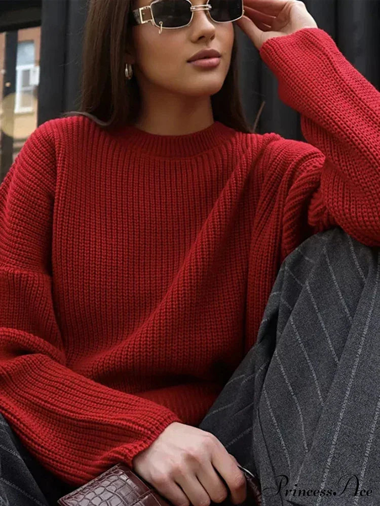 Striped Cozy Oversize Autumnal Gray Fashionable Sweater