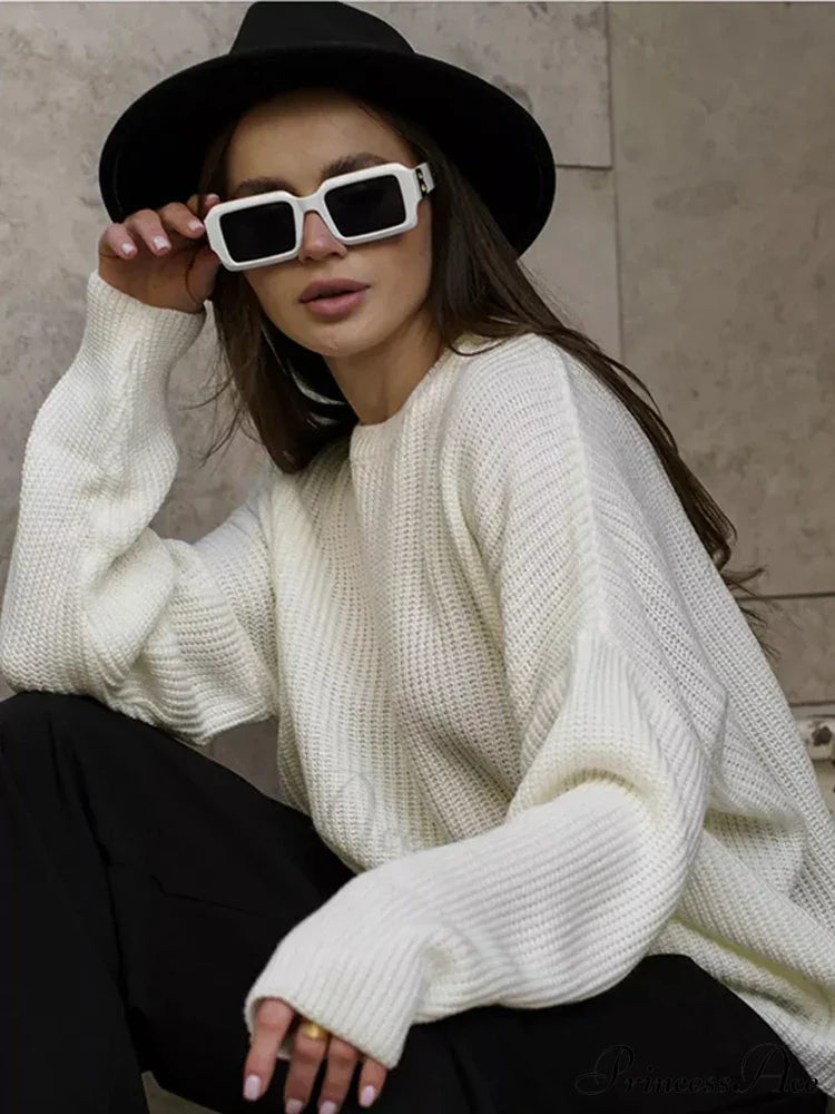 Striped Cozy Oversize Autumnal Gray Fashionable Sweater
