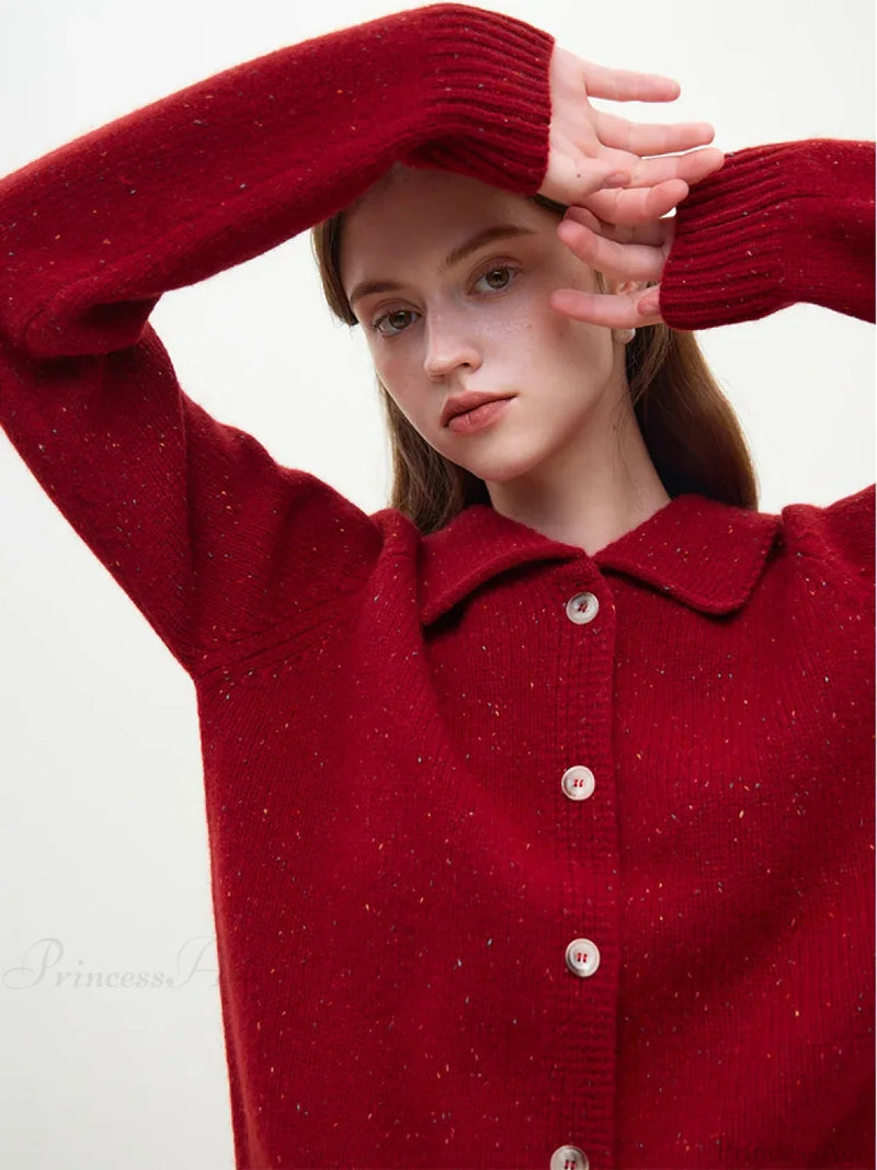 Full Sleeve Loose Layup Knitwear Red Christmas Sweater