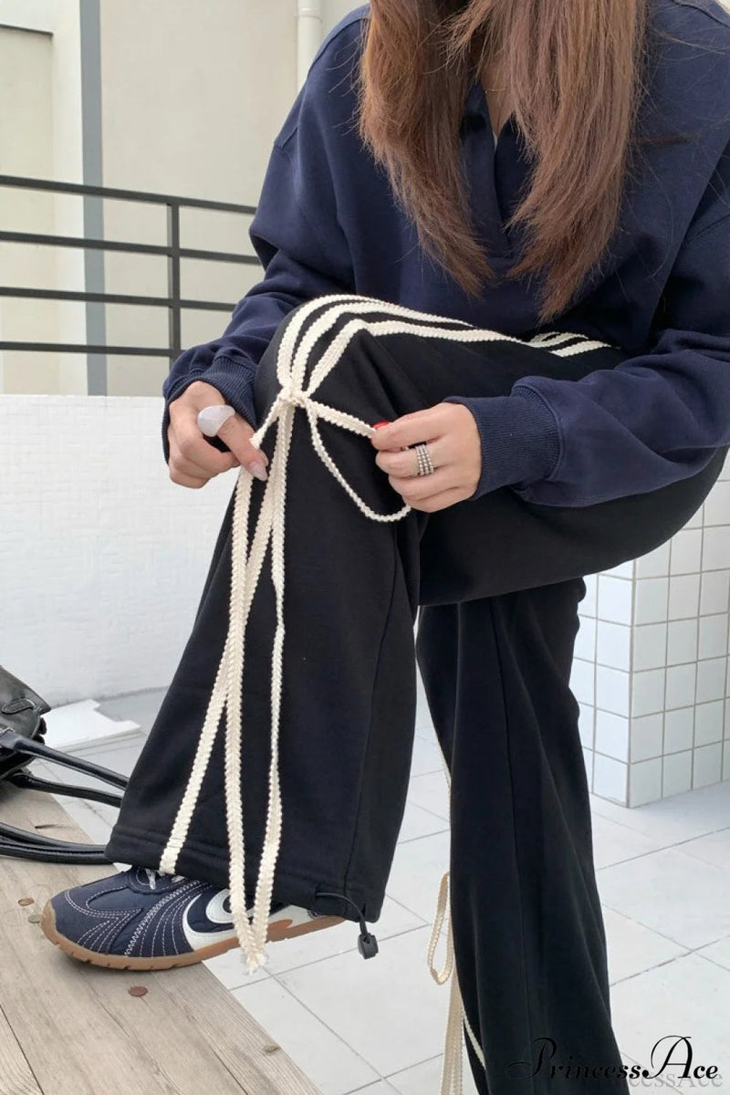 High Waist Wide Leg Asymmetrical Pocket Pants