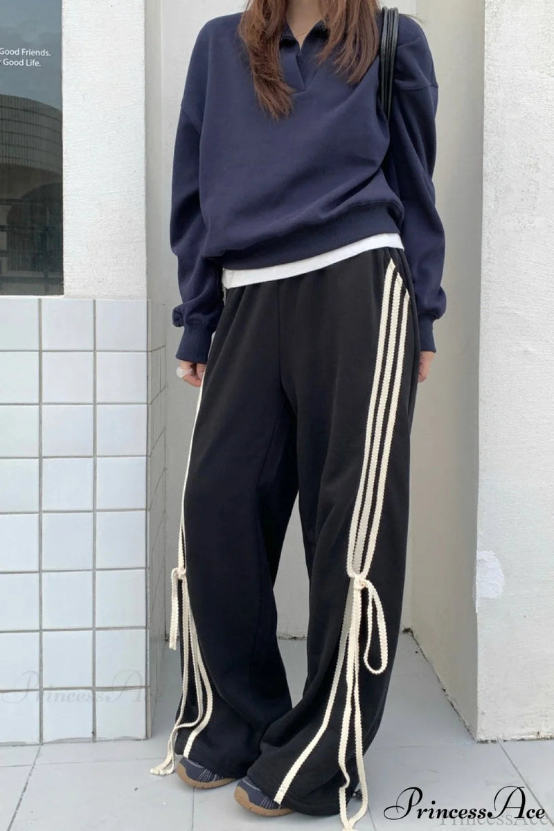 High Waist Wide Leg Asymmetrical Pocket Pants
