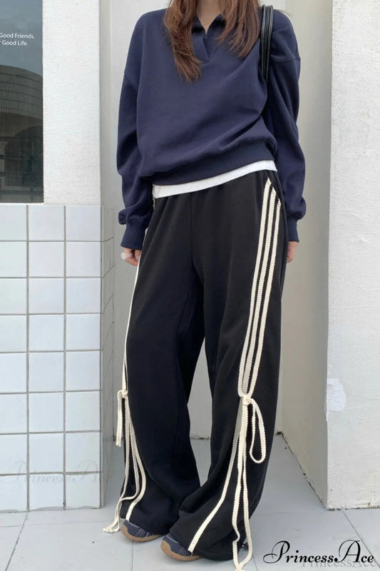 High Waist Wide Leg Asymmetrical Pocket Pants