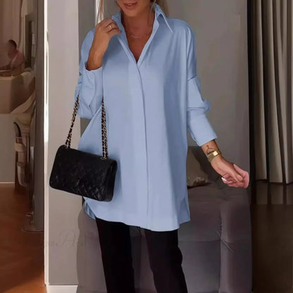 Irregular Pullover Long Sleeve Blouse