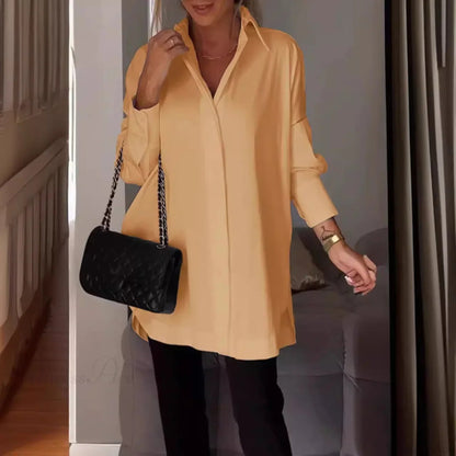 Irregular Pullover Long Sleeve Blouse