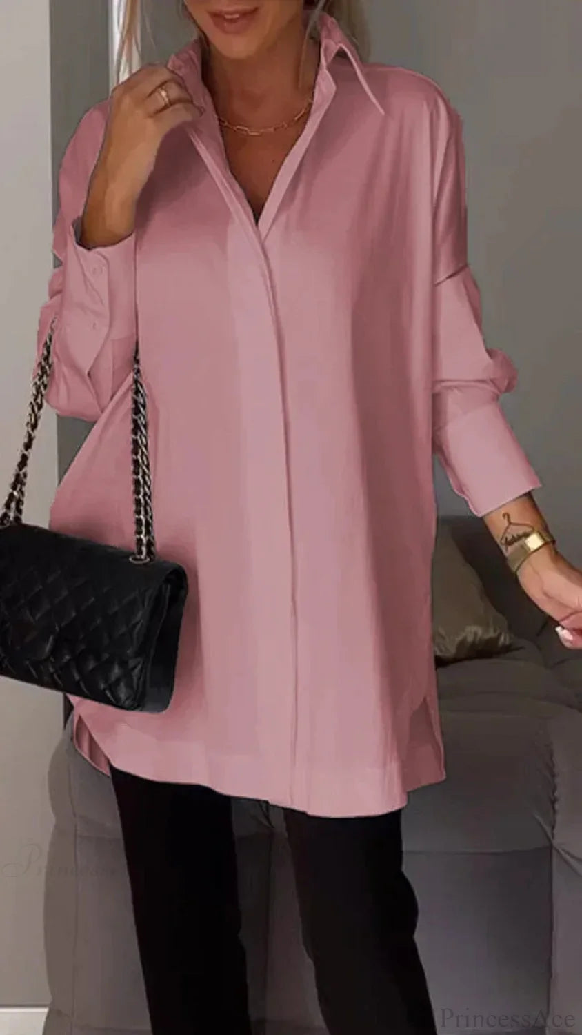 Irregular Pullover Long Sleeve Blouse