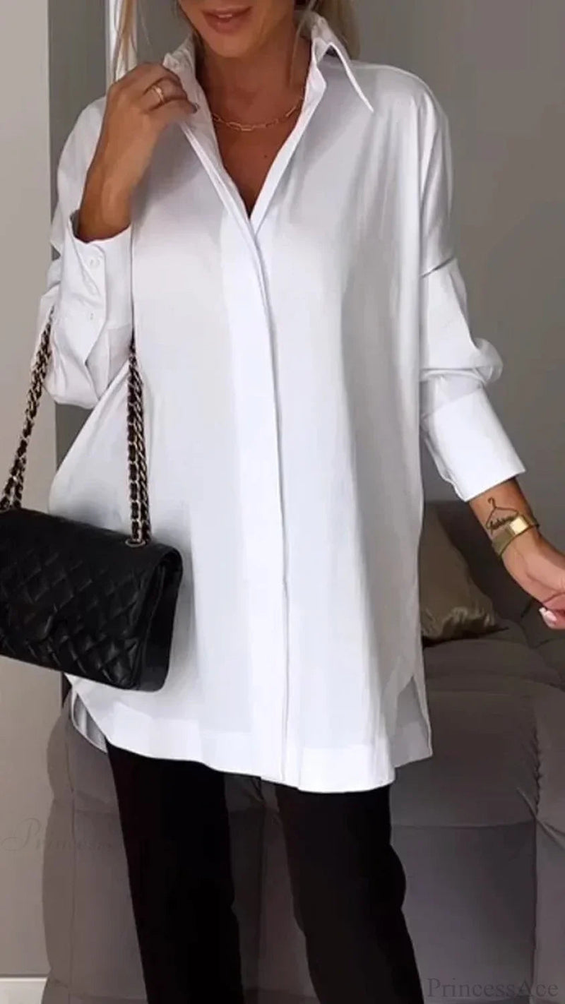Irregular Pullover Long Sleeve Blouse