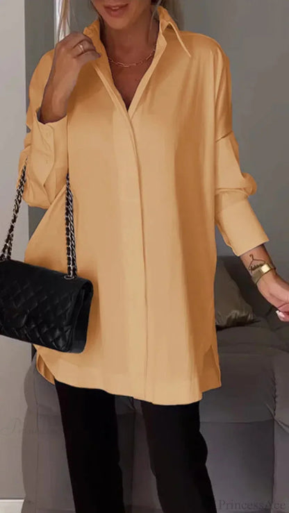 Irregular Pullover Long Sleeve Blouse