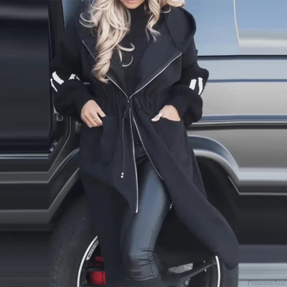 Long Patchwork Lace-up Overcoat