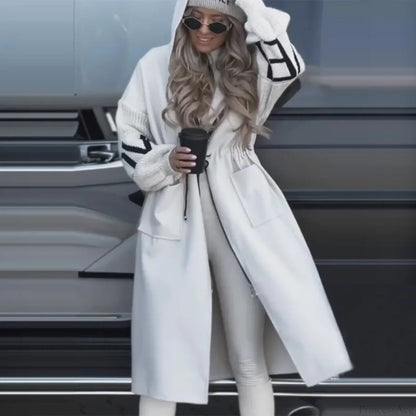 Long Patchwork Lace-up Overcoat