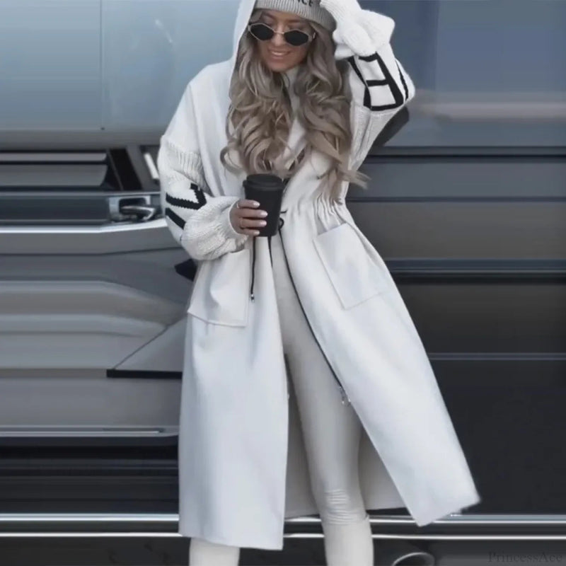 Long Patchwork Lace-up Overcoat